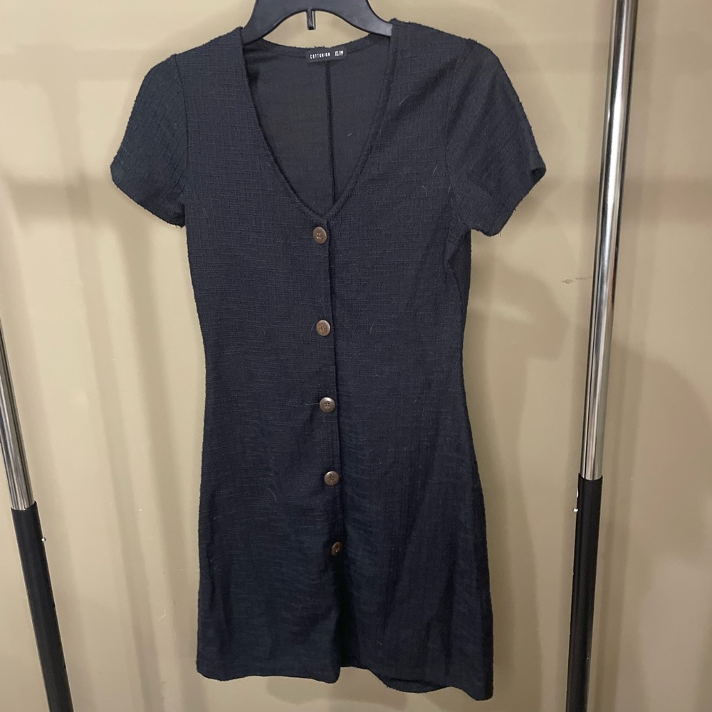 Black button up dress